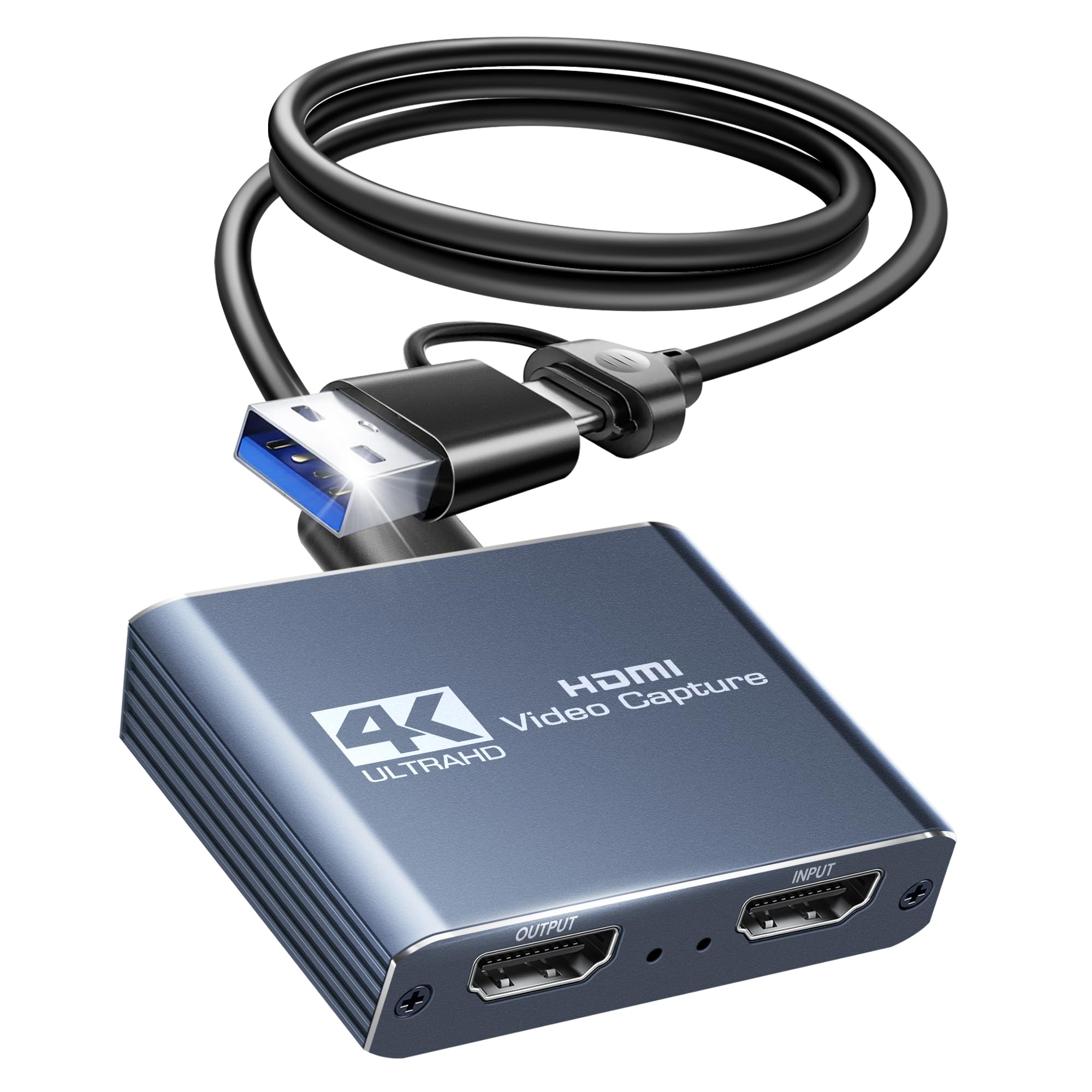 Capture Card, HDMI to USB 3.0/Type-C 4K@60Hz Video Streaming and